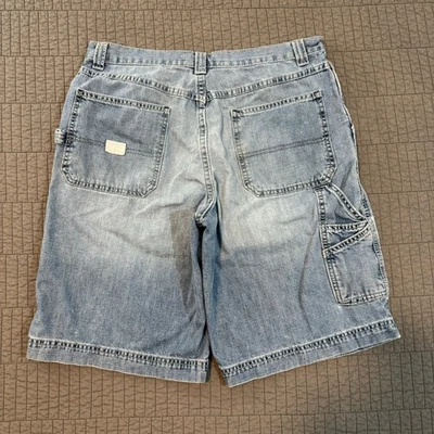 Y2K Old Navy Painter Jean Shorts Men 34 Blue 11" Denim Carpenter Baggy Loose Fit - Image 1 of 4