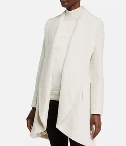 Women's Fleurette Studio Ivory Tweed Open Front Jacket Coat Size 12 - Picture 1 of 6