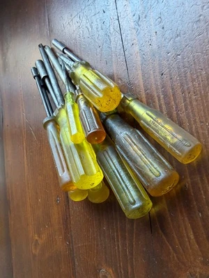Job Lot Of Old/ Vintage Yellow  Screwdrivers By STEADFAST, STANLEY Etc…  - Image 1 of 4