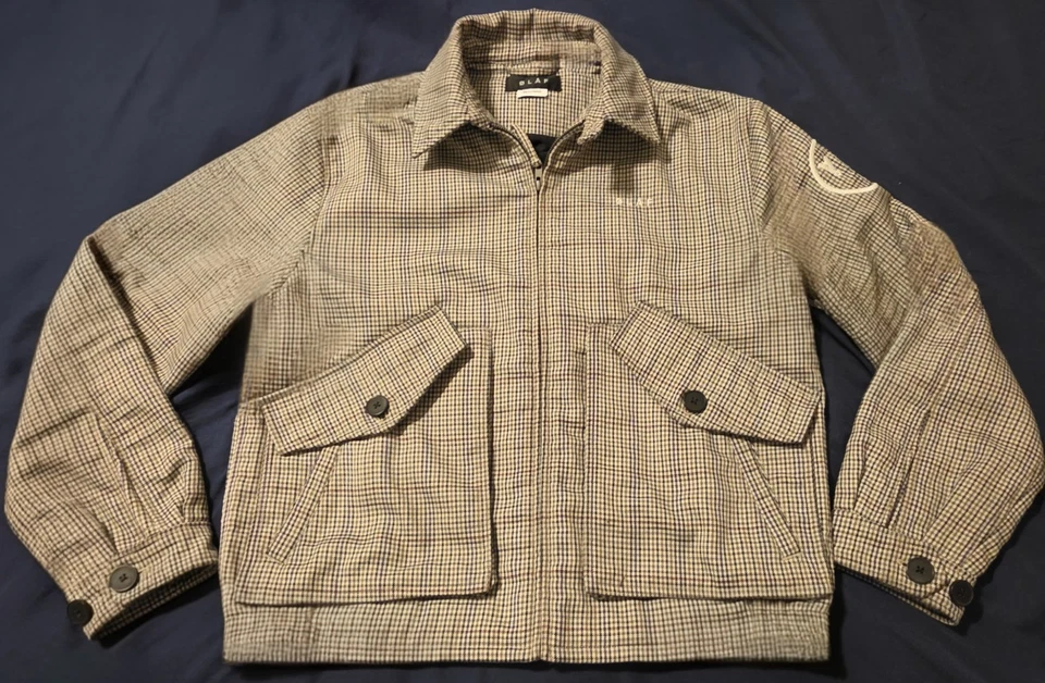 Chaqueta a Cuadros Olaf Hussein Para Hombre Mediana - Forrada Cremallera Ropa de Calle Ropa de Trabajo Foto 1 de 4