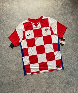 CROATIA 2020 2021 HOME SHIRT FOOTBALL SOCCER JERSEY NIKE CD0695-100 MENS SIZE L - Picture 1 of 9