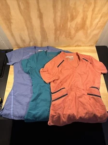 Lot Of 3 Grey’s Anatomy by Barco Womens Impact Scrubs Set Blue Pink Size XXS - Picture 1 of 19