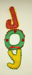 Joy Handarbeit Vintage 22 Zoll Blumendruck Plüsch Weihnachten Wandbehang - Bild 1 von 6