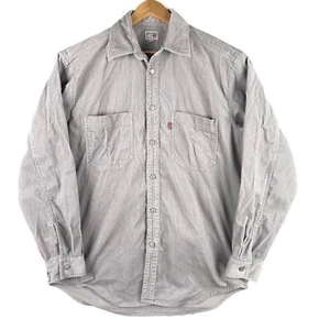 Levi's Corduroy Shirt Mens M Light Grey Button Up Long Sleeve Cotton Relaxed Fit - Picture 1 of 11