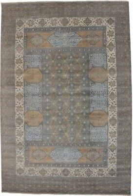 Handmade Extra Fine Modern Geometric Oriental Rug Rare Decor Carpet 10X15 ft - Image 1 of 4