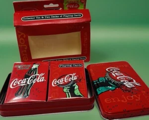 Coca-Cola Coke Collector Tin mit 2 Decks Bicycle Playing Cards Sealed Open Box - Bild 1 von 6