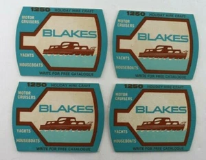 Vintage Lot Set of 4 Blakes Holiday Hire Craft Beer Mat Coasters Man Cave - Picture 1 of 4