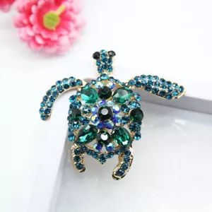 Broche Retro Boho Natural Verde Azul Piedra Tortuga Broche Alfileres Mujeres Accesorios de Joyería - Imagen 1 de 4