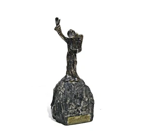Signierte Yaacov Heller Silber Skulptur Moses auf Steinsockel, 8/0, Jerusalem Isr - Bild 1 von 13