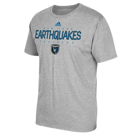 San Jose Earthquakes MLS Adidas Team Training Graphic Men's Grey T-Shirt Cover