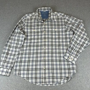 Nuatica Shirt Men's Size L 100% Grey Blue Check Cotton Long Sleeve Button Up - Picture 1 of 10