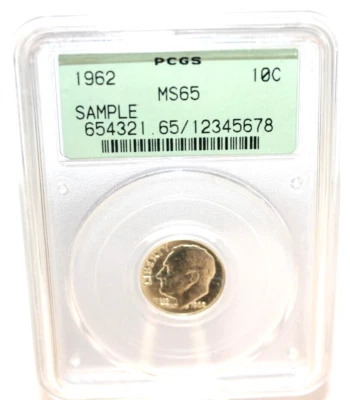 1962-P 10C Roosevelt Dime PCGS SAMPLE SLAB MS65 OGH HOLDER (024WEJ) - Image 1 of 4