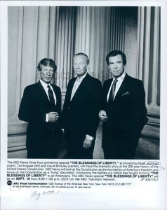 1987 Press Photo 1980s TV News Anchor Legends Jennings Koppel Brinkley - Picture 1 of 2