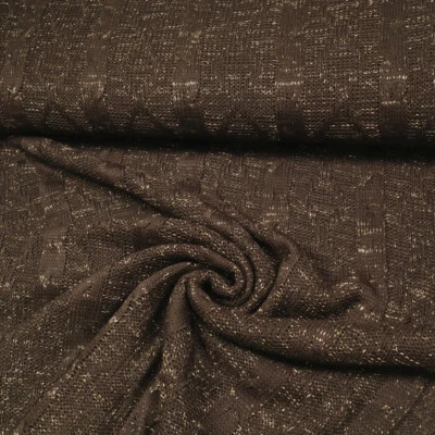 Stoff Grobstrick Strickstoff Zopfmuster Lurex braun gold Kleiderstoff Pullover - Bild 1 von 4