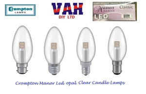 Crompton 3W, Non-Dimmable Manor House Candle Lamp Clear or Opal - Picture 1 of 18