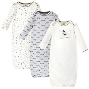 Touched by Nature Organic Cotton Long-Sleeve Gowns 3pk, Mr. Moon, 0-6 Months - Picture 1 of 4