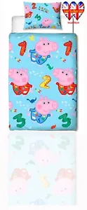 Juego de funda nórdica y funda de almohada oficial Peppa Pig (George) reversible, tamaño cama individual - Imagen 1 de 3