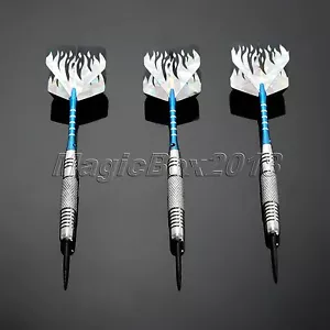 3pcs Fashion Flights Nickelplated Brass Darts Grooved Alu Shafts Indoor Games - Picture 1 of 11