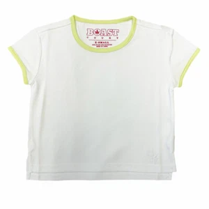 BOAST Girl's White/Sunny Lime Short Sleeve Tennis DOB Shirt $30 NEW - Picture 1 of 2