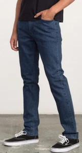 RVCA - Men's Hexed Indigo Slim Stretch Denim Jeans, Size 32. NWT. RRP $99.99 - Picture 1 of 5