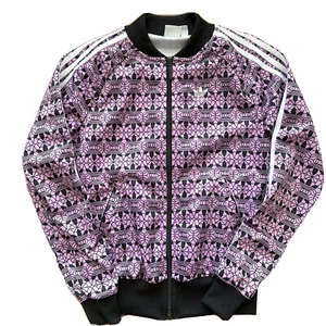 Adidas Originals Trefoil Jacket Women’s Size 2XS UK2 Floral Purple - Picture 1 of 11