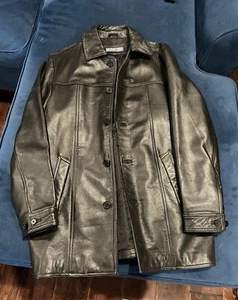 Structure Mens Leather Coat , Black , Small, L E Collezioni Structure ,RN 84964 - Picture 1 of 4