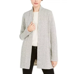 EILEEN FISHER Organic Cotton Open-Front Cardigan Gray Textured Women's Sz XL - Picture 1 of 11