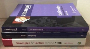 3 Emanuel Law Books - Civil Procedure (2012) & Property (2010) + Strategies & Ta - Picture 1 of 7
