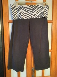 Victoria’s Secret PINK Vintage Y2K Cropped Foldover Wide Leg Yogahose Zerbra L - Bild 1 von 11