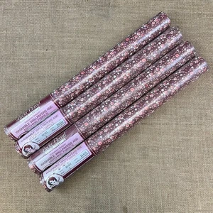 4 x VINTAGE WALLPAPER ROLL DOLLY MIXTURES LINDA BEARD 'HEIDI' BURGUNDY FLORAL 70 - Picture 1 of 7