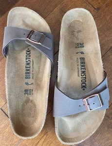 Original NEU Birkenstock Sandalen Birko-Flor Vegan Größe 38 US 7 Mocca OHNE KARTON - Bild 1 von 6