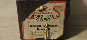 QRS 9059 Goodnight, Sweetheart, Goodnight J Lawrence Cook Player Piano Roll - Foto 1 di 3