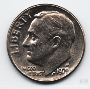 1979 D Dime, Errors: DDO/DDR, Filled/Damaged D Mint Mark - Picture 1 of 9