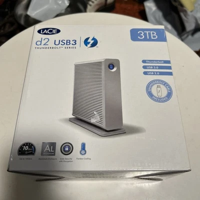 New LaCie D2 Thunderbolt Series / USB 3 External Drive 3TB - Image 1 of 4