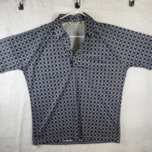 Resort Ware by Rialo Mens Geometric Print Short Sleeve Button Down Shirt Size L - Picture 1 of 7