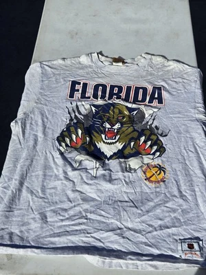 Camiseta de hockey vintage de los 90’s Florida Panthers para hombre de doble cara nuez moscada talla XL Foto 1 de 4
