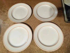 SET OF 4 MARTHA STEWART SALAD PLATE 6029 STONEWARE CREAM PINK 7.75” /WRONGWAY052 - Picture 1 of 6