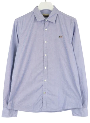 Camisa NAPAPIJRI Para Hombre GRANDE Azul Logo Cuello Extendido A Rayas Foto 1 de 4