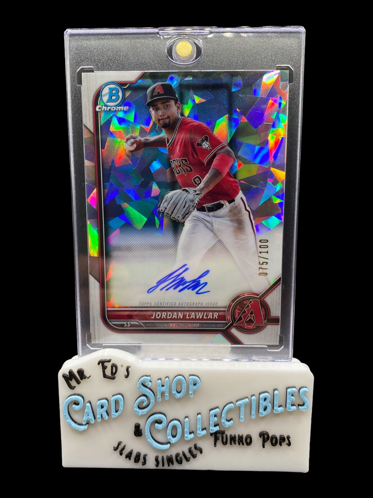 2022 Bowman Chrome Prospect Auto Atomic #CPA-JLR Jordan Lawlar /100