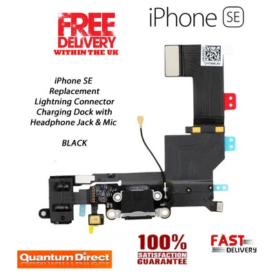 iPhone SE 1st Gen (2016) Replacement Port/Charging Dock Assembly - BLACK - Image 1 of 3