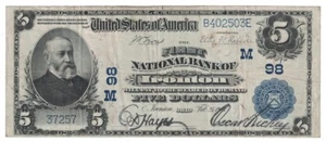 U.S. (Ironton, OH) - Series of 1902 $5.00 National Currency Banknote - Picture 1 of 2