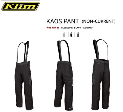 Pantalones de moto de nieve KLIM Kaos con aislamiento ligero/babero-negro asfalto para hombre Foto 1 de 4