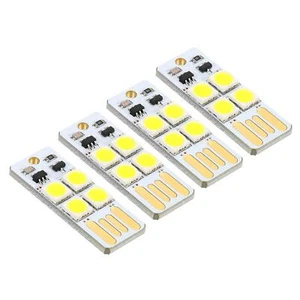 4Pcs 0.5W Mini USB LED Light 6000-6500K Slim Touch Lamp Module Clear White - Picture 1 of 5