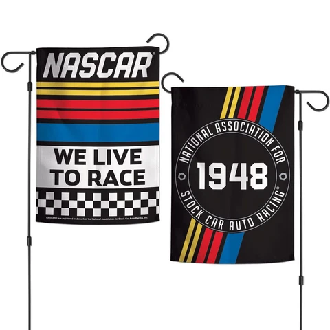 Brand New Nascar Logo We Live To Race 2 Sided 12.5 X 18"  Wincraft Garden Flag Cover