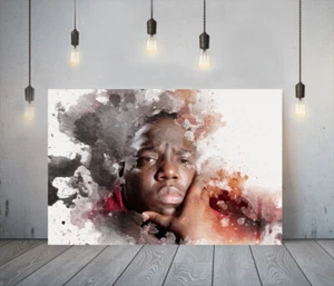 BIGGIE SMALLS 3-DEEP FRAMED CANVAS WALL SPLASH ART PICTURE PAPER PRINT- BROWN - Picture 1 of 17