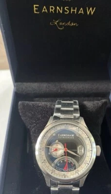 Reloj Thomas Earnshaw Dual Time Retrograde Clásico Negro ES-8269-11 NUEVO EN CAJA Foto 1 de 4