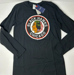 Fanatics Chicago Blackhawks Black Graphic Tee Longsleeve Mens Size Medium - Picture 1 of 6