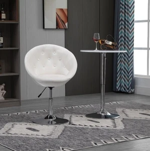 Velvet Swivel Tub Tufted Accent Chair- White - Picture 1 of 8