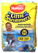 Huggies Little Swimmers Swim Nappies Size 2-3 Leak Guards 12 Count 7-18lbs
