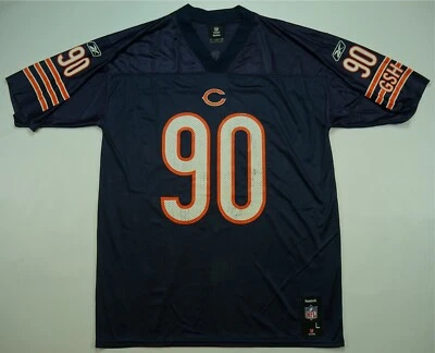 Camiseta deportiva rara vintage REEBOK Julius Peppers Chicago Bears equipo NFL azul marino L Foto 1 de 4